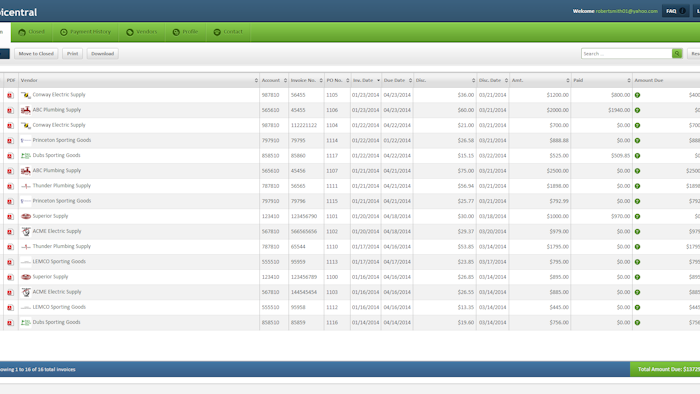 Id 3521 Invoice Central Home Screen