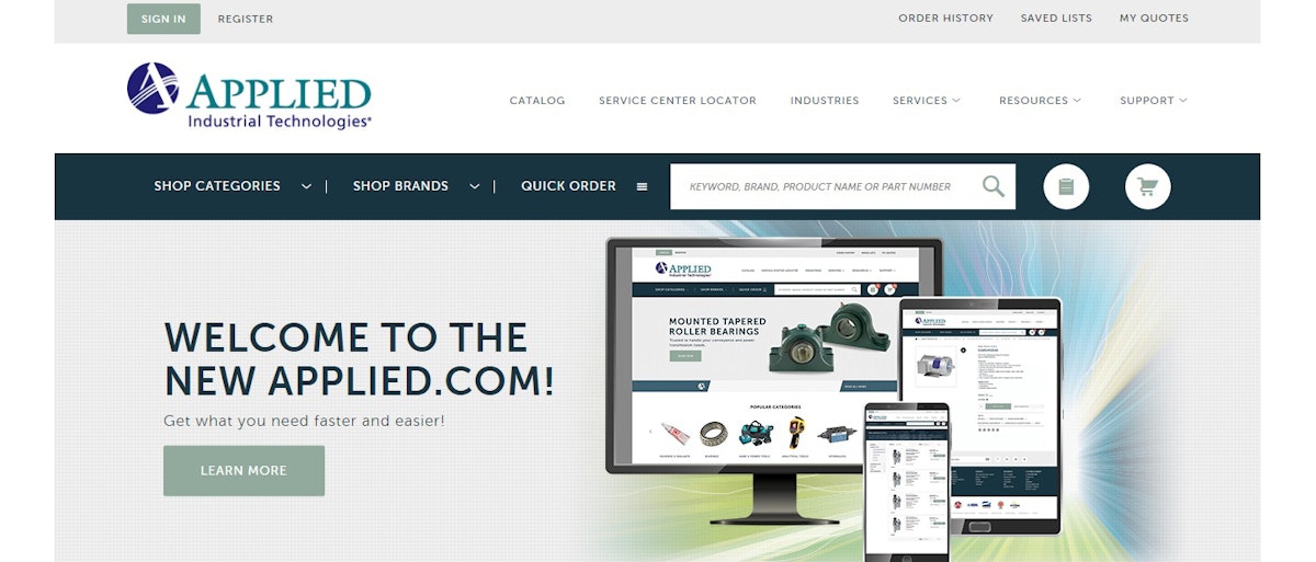 Applied Industrial Technologies Launches New Website Industrial