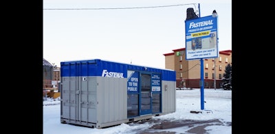 Fastenal's P.O.D. located outside the Holiday Inn in the company's headquarters city of Winona, MN. It is the first P.O.D. made open to the public. (Fastenal photo)