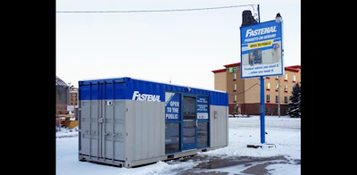 Fastenal's P.O.D. located outside the Holiday Inn in the company's headquarters city of Winona, MN. It is the first P.O.D. made open to the public. (Fastenal photo)