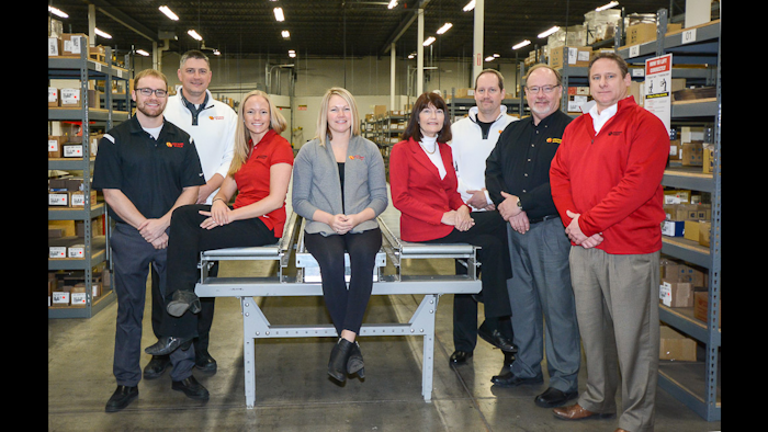 From left: JJ O'Brien - inside sales manager; Ryan Shaw - VP of sales; Aryn Young - marketing director; Nicole Baltes - VP of procurement; Michele Kruchten - controller; Bob Bridgeman - VP of product development; Loren O'Brien - CEO; Todd Boone - EVP.