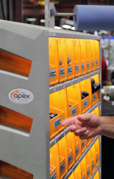 An ACTYLUS Smart Bin System inside a Munters facility