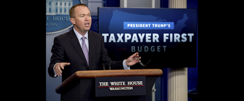 Budget Director Mick Mulvaney speak to the media about President Donald Trump's proposed fiscal 2018 federal budget in the Press Briefing Room of the White House in Washington, Tuesday, May 23, 2017. (AP Photo/Andrew Harnik)