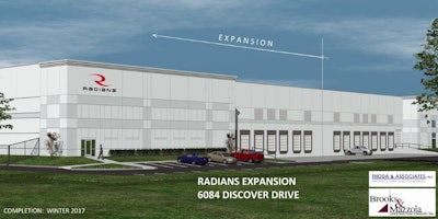 An artist rendering of Radians' new facility currently under construction in Memphis, TN.