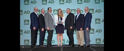 Members of All Integrated Solutions, Sia Abrasives and CribMaster accept AD Industrial's award for Best Conversion for MRO.
