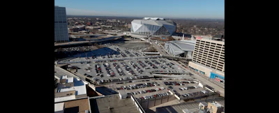 A tract of land known to locals as The Gulch is shown in Atlanta. As the city vies to entice Amazon to build its second headquarters on the site, local leaders are studying a proposal to build a $5 billion project. (AP photo)