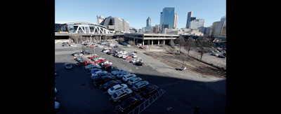 A tract of land known to locals as The Gulch is shown in Atlanta. As the city vies to entice Amazon to build its second headquarters on the site, local leaders are studying a proposal to build a $5 billion project. (AP photo)