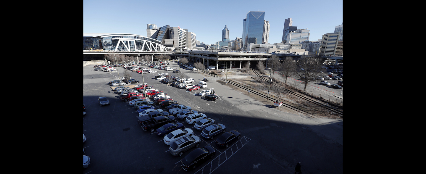 A tract of land known to locals as The Gulch is shown in Atlanta. As the city vies to entice Amazon to build its second headquarters on the site, local leaders are studying a proposal to build a $5 billion project. (AP photo)