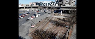 A tract of land known to locals as The Gulch is shown in Atlanta. As the city vies to entice Amazon to build its second headquarters on the site, local leaders are studying a proposal to build a $5 billion project. (AP photo)