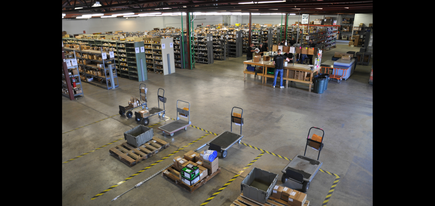 A look across Packer Fastener’s 25,000-square-foot headquarters warehouse in Green Bay, WI. (Packer Fastener photo)