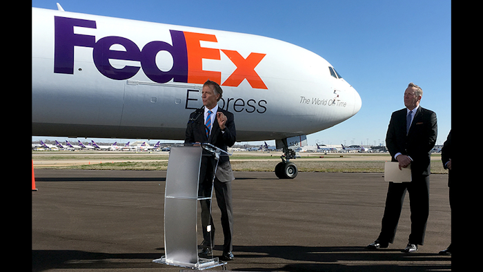 Tennessee Gov. Bill Haslam talks to reporters about an announced $1 billion investment by FedEx at its hub in Memphis, TN, on Wednesday, March 14. (AP)
