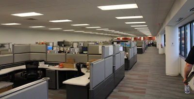 A look at part of the second floor business space at Grainger's Janesville call center