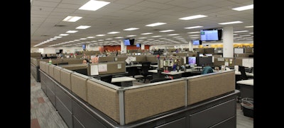 A look down just part of the expansive fourth floor of the Janesville contact center.