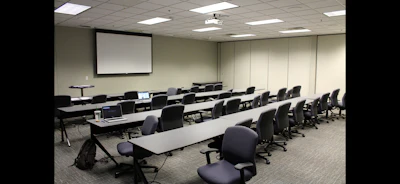 One of the training rooms on the contact center’s second floor.