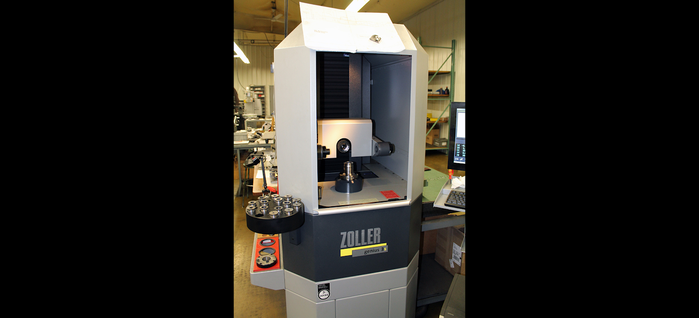 A universal cutting tool machine, this ZOLLER Genius 3s is just one of the state-of-the-art machines in Cline Tool's Newton, IA manufacturing facility.