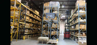 A look across MCI's Hazel Park, MI warehouse.