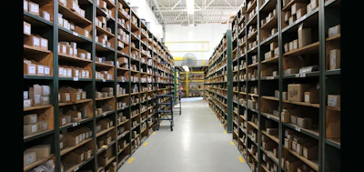 A look across MCI's Hazel Park, MI warehouse.
