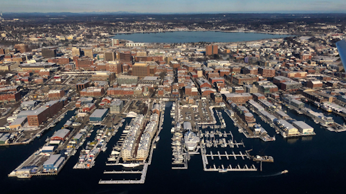This Jan. 22 file photo shows the waterfront in Portland, ME.