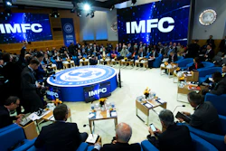 In this Oct. 19, 2019, file photo, members of the International Monetary and Financial Committee (IMFC) meet at the World Bank/IMF Annual Meetings in Washington.