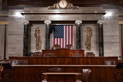 The chamber of the House of Representatives is seen at the Capitol in Washington on Monday, Feb. 3 as it is prepared for President Donald Trump to give his State of the Union address Tuesday night.