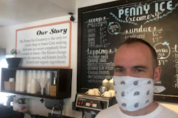 In this April 17, 2020, photo, Zachary Davis poses for a photo at The Penny Ice Creamery in Santa Cruz, Calif.