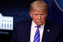 President Donald Trump speaks about the coronavirus in the James Brady Press Briefing Room of the White House on Thursday in Washington.