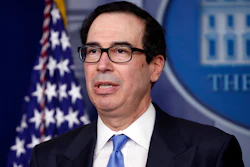 In this April 21, 2020, file photo Treasury Secretary Steven Mnuchin speaks about the coronavirus in the James Brady Press Briefing Room of the White House in Washington.