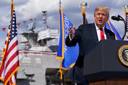 President Donald Trump speaks during a visit to Fincantieri Marinette Marine on Thursday, June 25 in Marinette, WI.