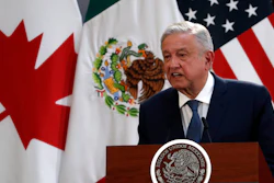 Mexico's President Andres Manuel Lopez Obrador speaks during an event.