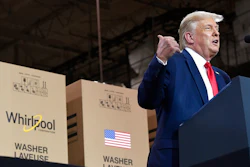 President Donald Trump speaks during an event at the Whirlpool Corporation facility in Clyde, Ohio, Thursday, Aug. 6, 2020.