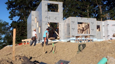 A new home is under construction on Wednesday, Aug. 19 in Pine Township, PA.