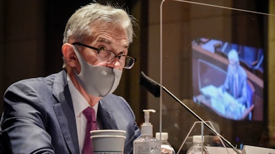 In this June 30 photo, Federal Reserve Board Chairman Jerome Powell speaks during a hearing on oversight of the Treasury Department and Federal Reserve pandemic response on Capitol Hill in Washington.