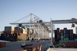 Cranes at the Port of Savannah, Ga., load and unload containers, Jan. 30, 2018.