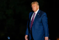 President Donald Trump walks on the South Lawn as he arrives at the White House, Monday, Sept. 14, 2020, in Washington from a trip to Phoenix.