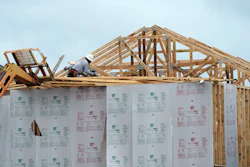 A new home under construction is shown on Sept. 24 in Houston.