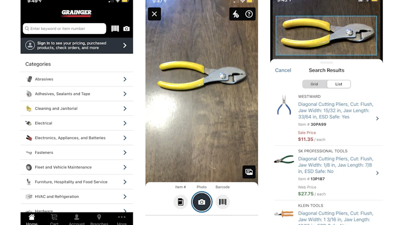 Grainger Adds Image Search to Mobile App | Industrial Distribution