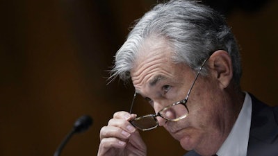 Federal Reserve Board Chairman Jerome Powell testifies during a Senate Banking Committee hearing, Sept. 24, 2020, on Capitol Hill.