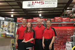 ID editor Mike Hockett visited MHS Industrial Supply in Mansfield, OH in 2016, where he snapped this photo of the Downs family of employees. From left is Brad Downs, who is now CEO of the company; Ashley Downs, who leads MHS' information technology; Phil Downs, who just retired as MHS CEO; and Ann Downs, MHS owner and sales representative.