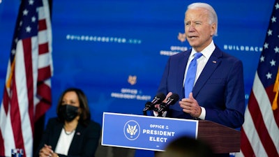 President-elect Joe Biden at an event to introduce nominees and appointees to economic policy posts, The Queen theater, Wilmington, Del., Dec. 1, 2020.