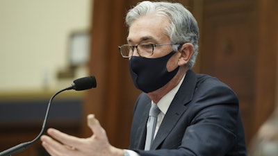 Federal Reserve Chairman Jerome Powell testifies before a House Financial Services Committee hearing on Capitol Hill in Washington on Dec. 2, 2020.