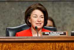 Sen. Amy Klobuchar, D-Minn., during a Senate committee hearing on Capitol Hill, March 3, 2021.