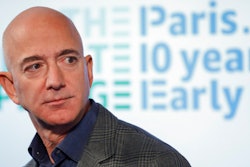 In this Sept. 19, 2019 photo, Amazon CEO Jeff Bezos speaks during his news conference at the National Press Club in Washington.