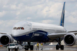 Boeing 787-10 Dreamliner at the company's facility in South Carolina.