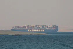 Ever Given, a Panama-flagged cargo ship, is seen in Egypt's Great Bitter Lake.