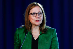 In this July 16, 2019 photo, General Motors CEO Mary Barra speaks during the opening of their contract talks with the United Auto Workers in Detroit.
