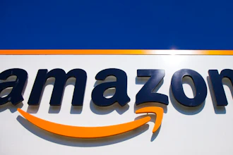 In this April 16, 2020, file photo, the Amazon logo is displayed in Douai, northern France. Amazon said Tuesday, May 18, 2021, that it will continue to ban police use of its face-recognition technology beyond the one-year ban it announced last year.