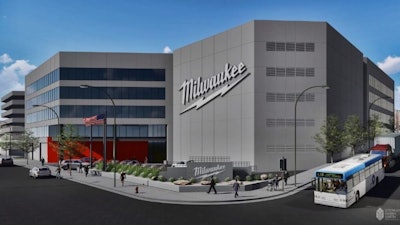 An artist rendering of Milwaukee Tool's new 330,000-square-foot office building in downtown Milwaukee.