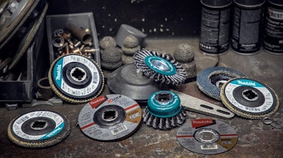 Makita X-LOCK accessories include diamond blades, flap discs, and wire brushes and wheels for quick, tool-less accessory changes on X-LOCK angle grinders.