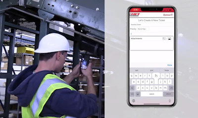 Users of IBT's Uptime app can submit a ticket for a breakdown issue that includes a photo of the issue and/or a description.