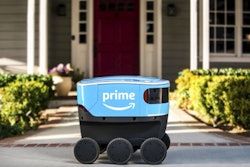 Amazon's Scout self-driving delivery robot.